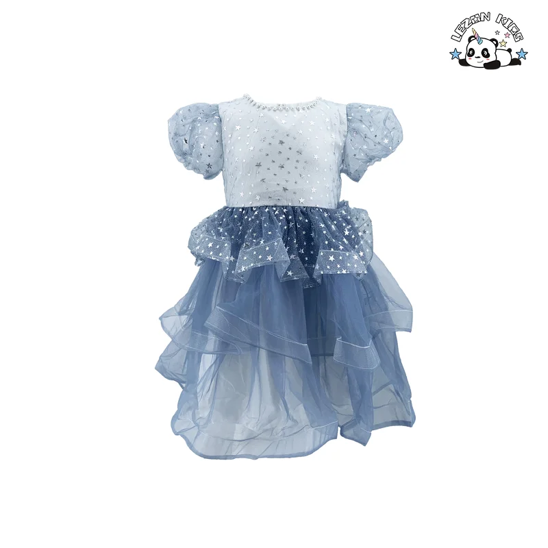 LEZONKIDS - Girls Dress Summer New Little Girl Princess Dress 0-8 Years Old Star Tutu Dress